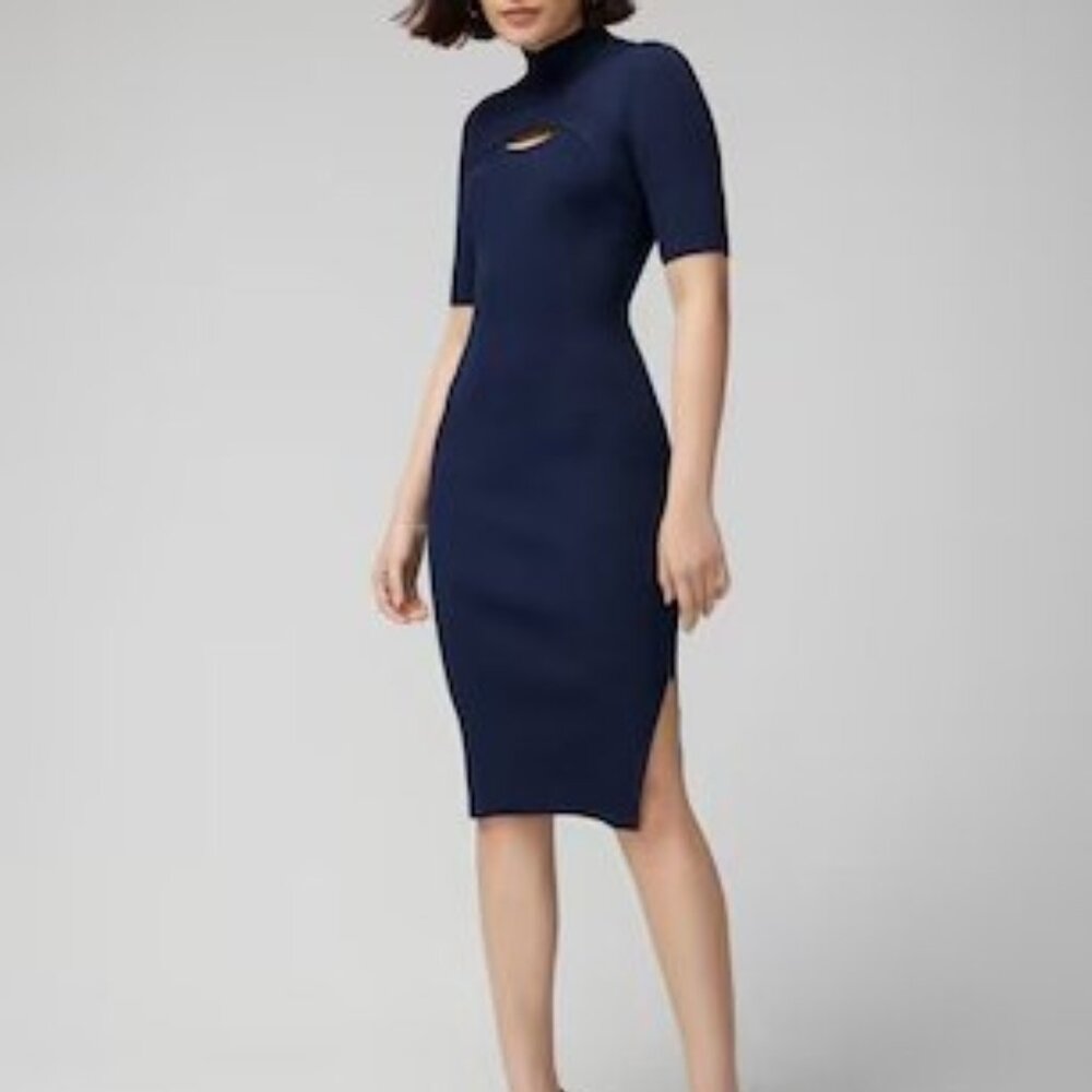 WHBM Elbow-Sleeve Cutout Sweater Dress XXS